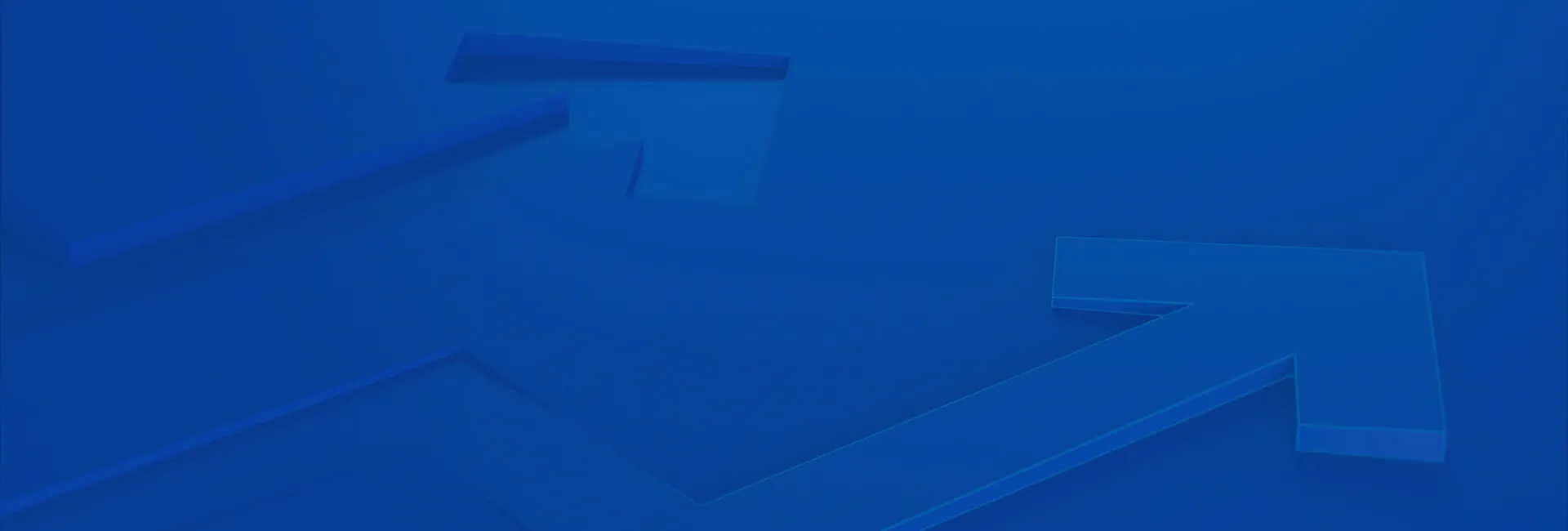 Blue hero image showing arrows